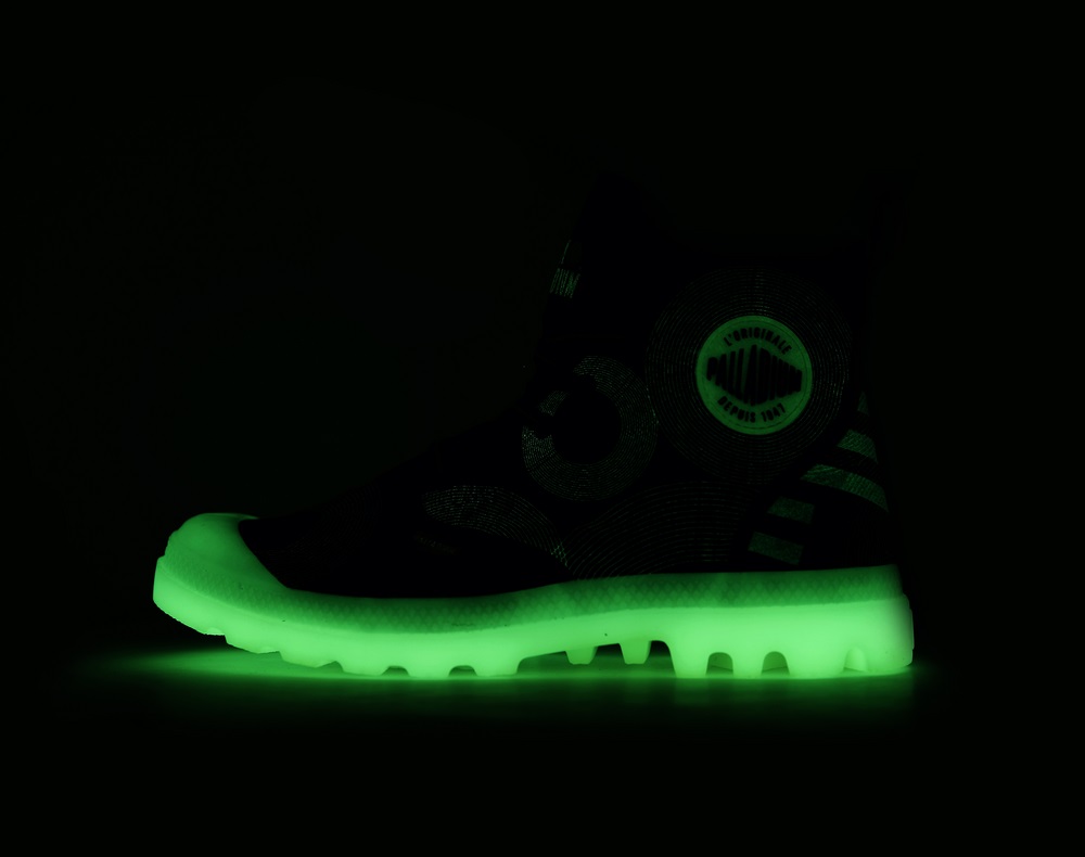 Palladium PAMPA SMILEY GITD Women's Boots Dark Grey | Canada-6423