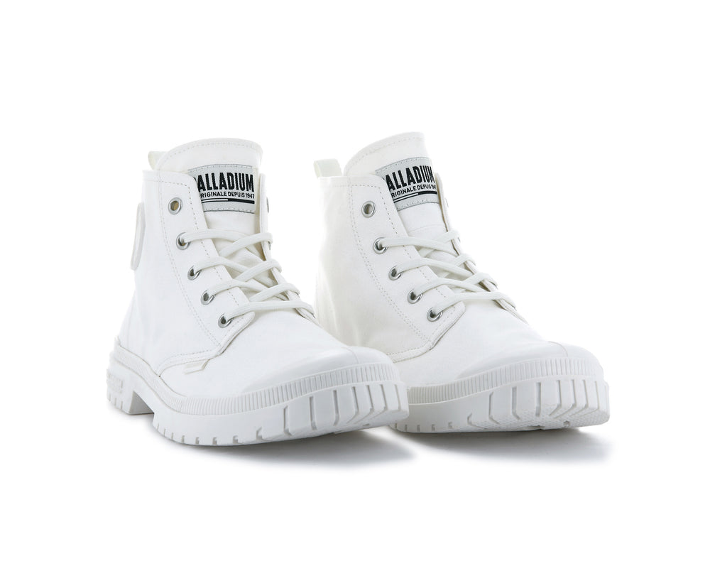 Palladium PAMPA SP20 HI CANVAS Women's Boots White | Canada-7903