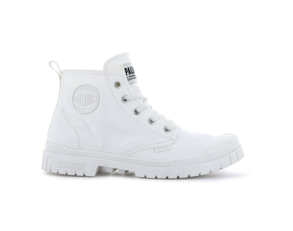 Palladium PAMPA SP20 HI CANVAS Women\'s Boots White | Canada-7903