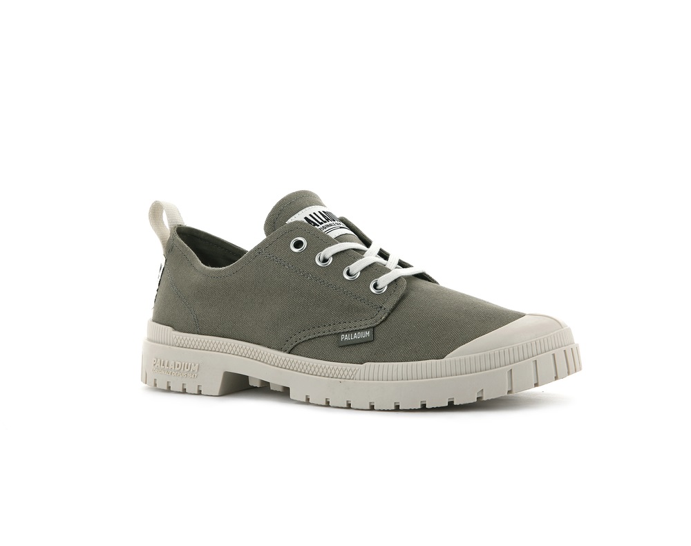 Palladium PAMPA SP20 LOW CANVAS Women's Low Top Shoes Green | Canada-3529