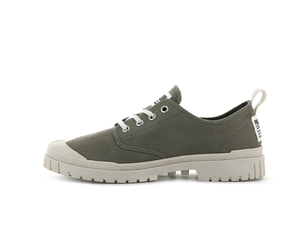 Palladium PAMPA SP20 LOW CANVAS Women's Low Top Shoes Green | Canada-3529