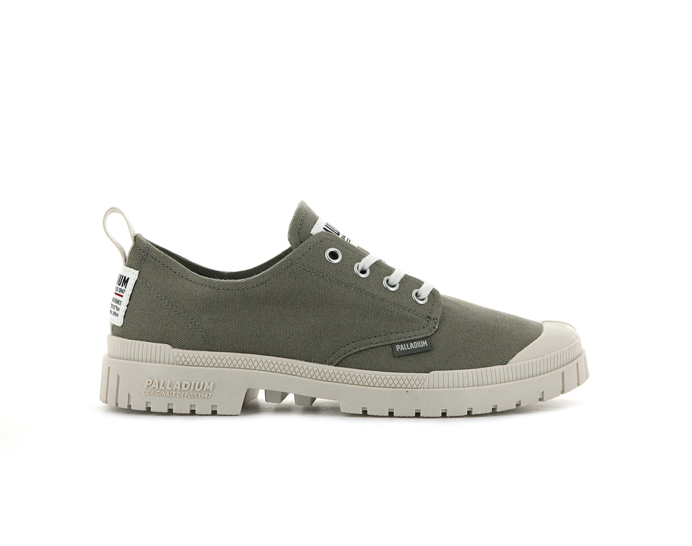 Palladium PAMPA SP20 LOW CANVAS Women\'s Low Top Shoes Green | Canada-3529