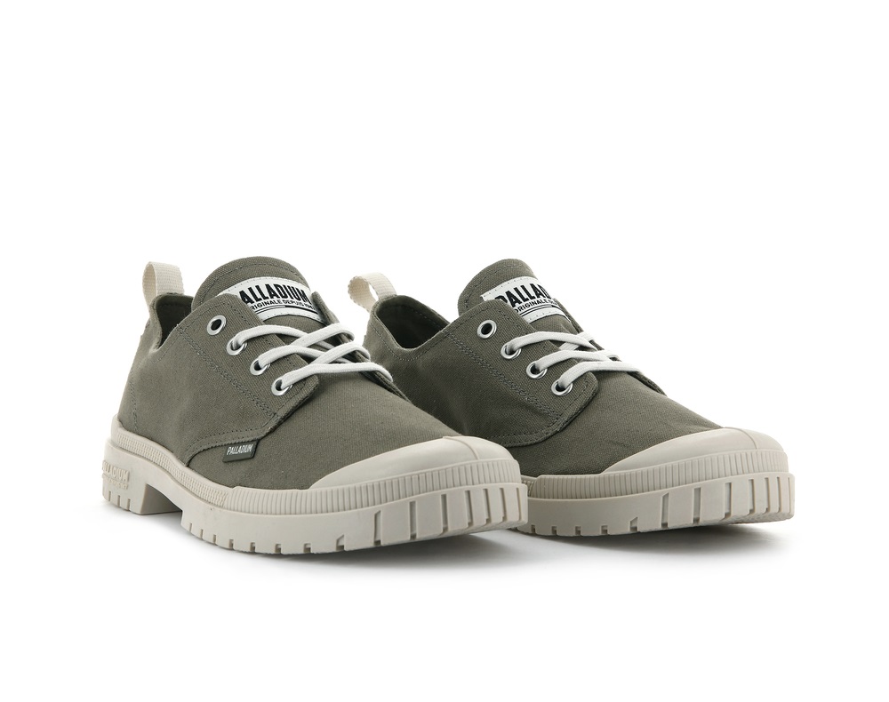 Palladium PAMPA SP20 LOW CANVAS Women's Sneakers Green | Canada-5076