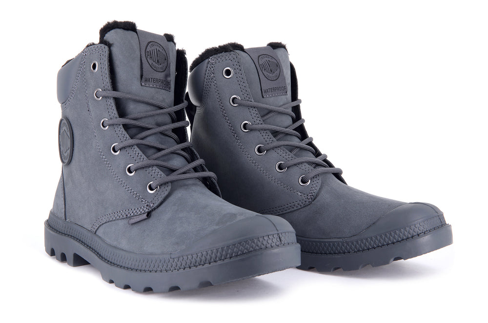 Palladium PAMPA SPORT CUFF WPS Men's Boots Dark Grey | Canada-7458