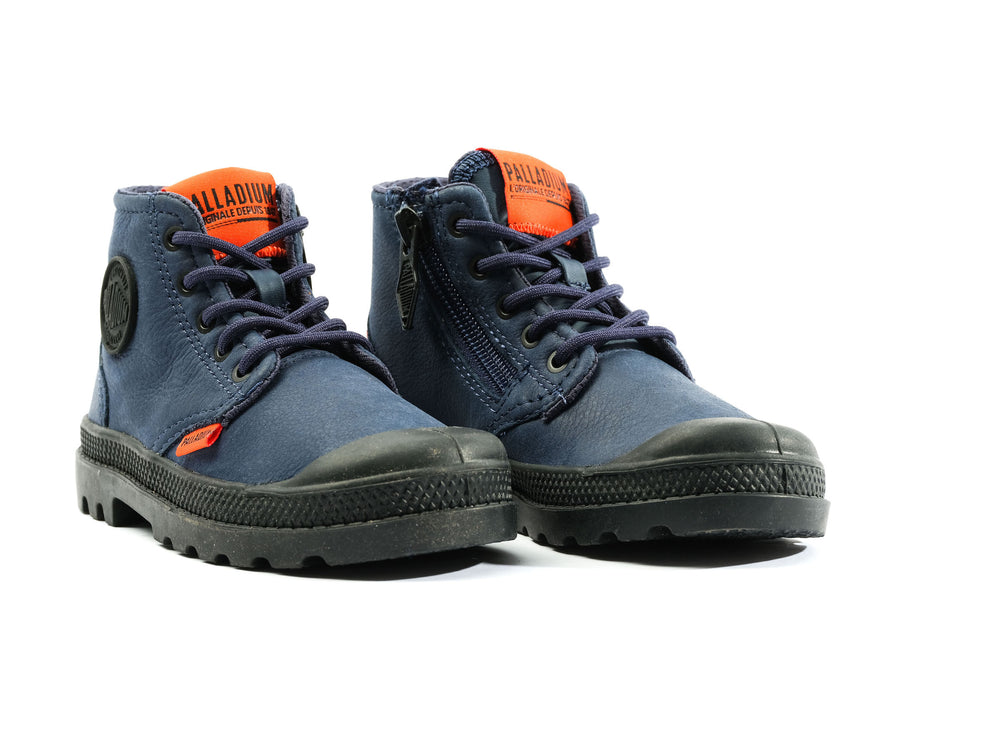 Palladium PAMPA SUPPLY LEATHER Kids' Boots Indigo | Canada-6059