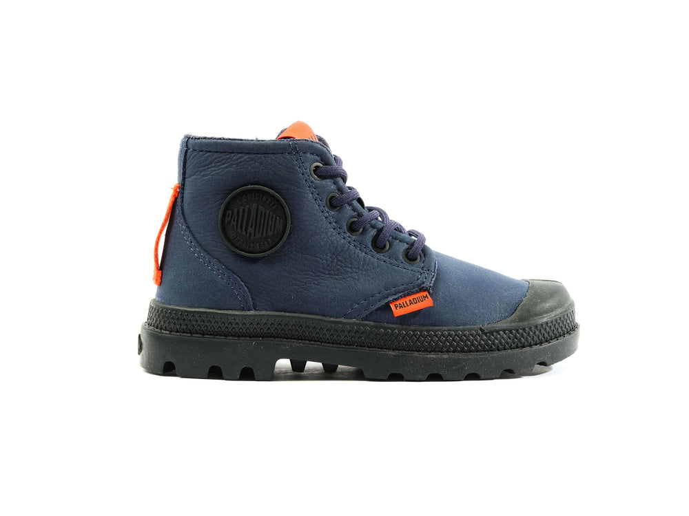 Palladium PAMPA SUPPLY LEATHER Kids\' Boots Indigo | Canada-6059