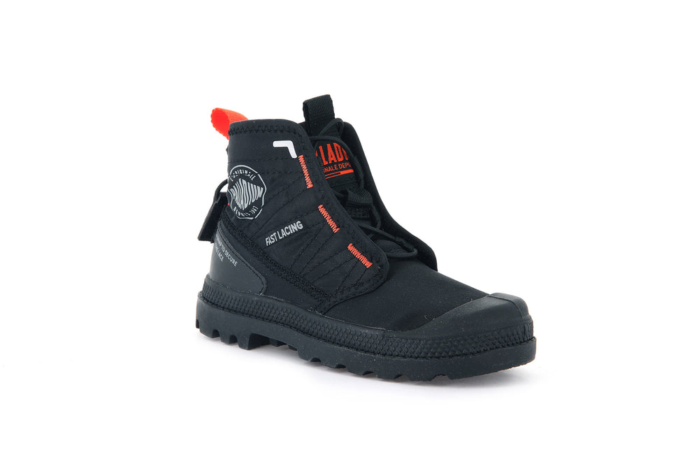Palladium PAMPA TRAVEL Kids' Boots Black | Canada-7453