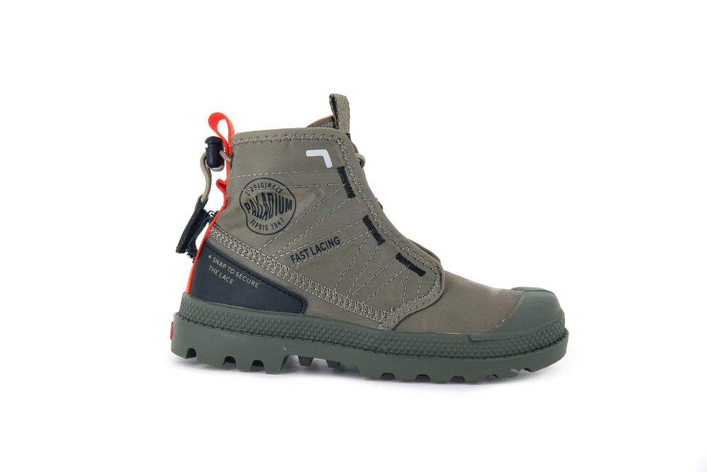 Palladium PAMPA TRAVEL Kids\' Boots Green | Canada-7560