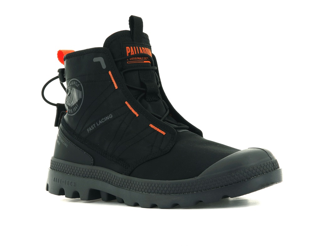 Palladium PAMPA TRAVEL LITE Men's Boots Black | Canada-6109