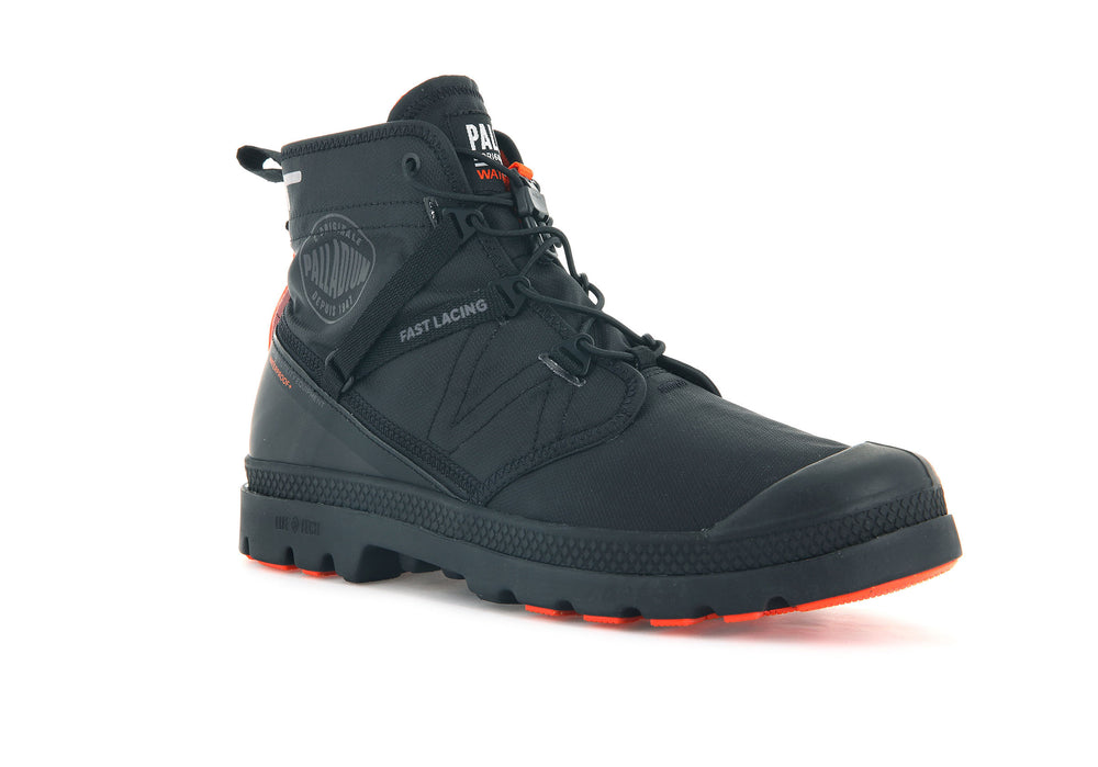 Palladium PAMPA TRAVEL LITE+ WATERPROOF Men's Boots Black | Canada-2409