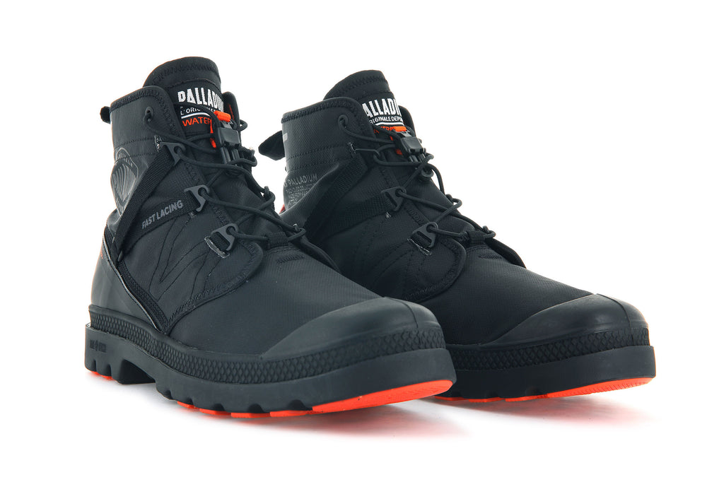 Palladium PAMPA TRAVEL LITE+ WATERPROOF Men's Boots Black | Canada-2409