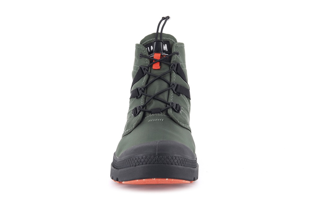 Palladium PAMPA TRAVEL LITE+ WATERPROOF Men's Boots Olive | Canada-5694