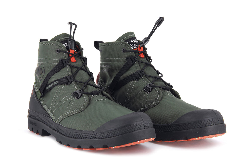Palladium PAMPA TRAVEL LITE+ WATERPROOF Women's Boots Olive | Canada-8419