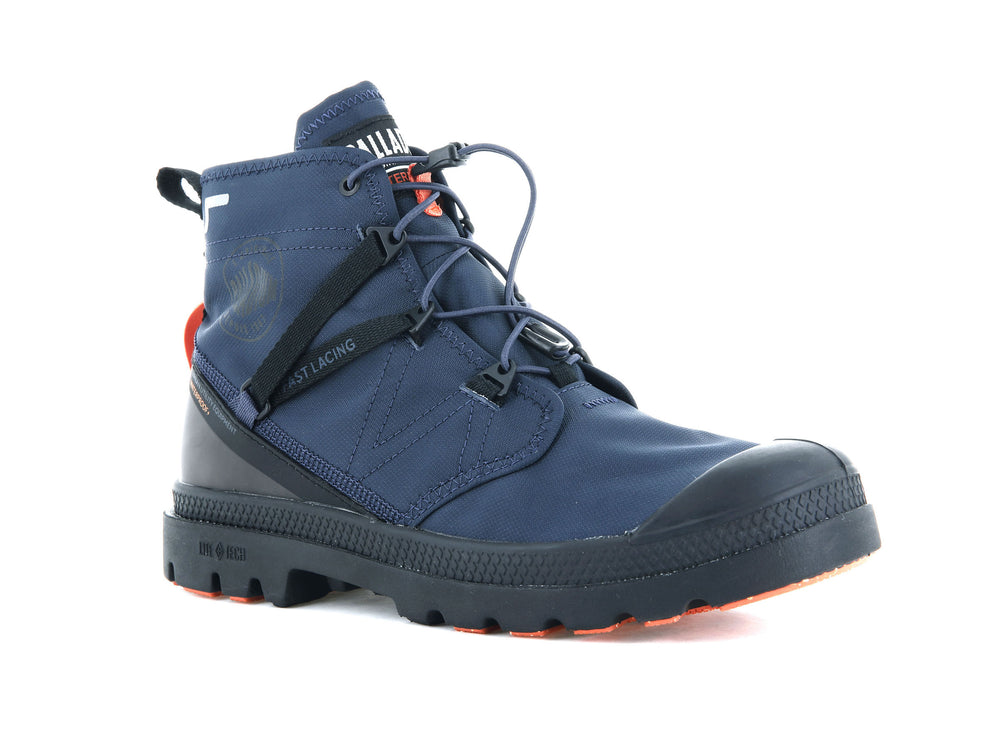 Palladium PAMPA TRAVEL LITE+ WATERPROOF Men's Boots Indigo | Canada-8742