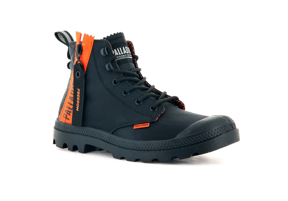 Palladium PAMPA UNLOCKED Men's Boots Black | Canada-0483
