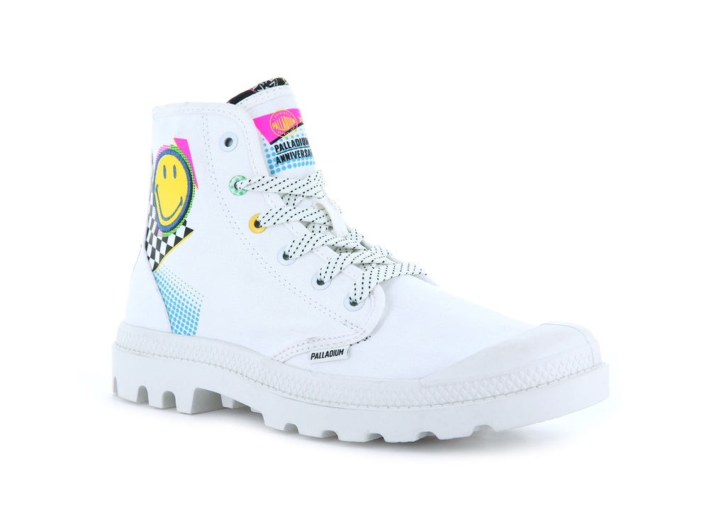 Palladium PAMPA X SMILEY 1990 Men's Boots White | Canada-6947