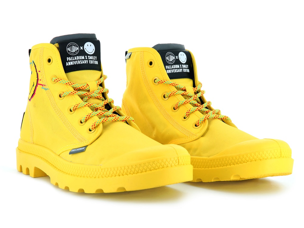 Palladium PAMPA X SMILEY 2000 Women's Boots Yellow | Canada-3642