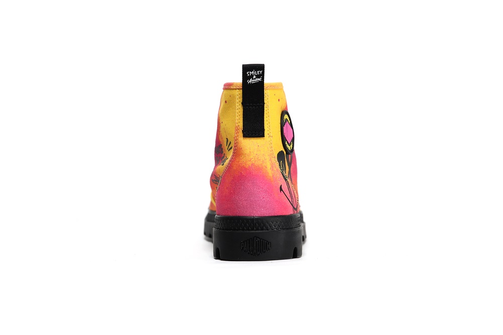 Palladium PAMPA X SMILEY 50 Women's Boots Yellow / Pink / Orange | Canada-5429