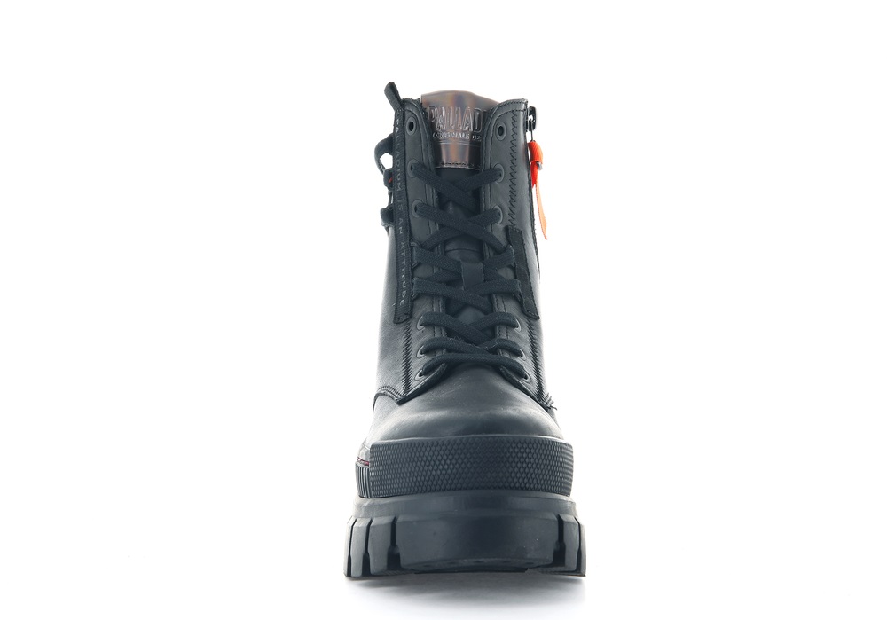 Palladium REVOLT BOOT LEATHER Women's Boots Black | Canada-9402