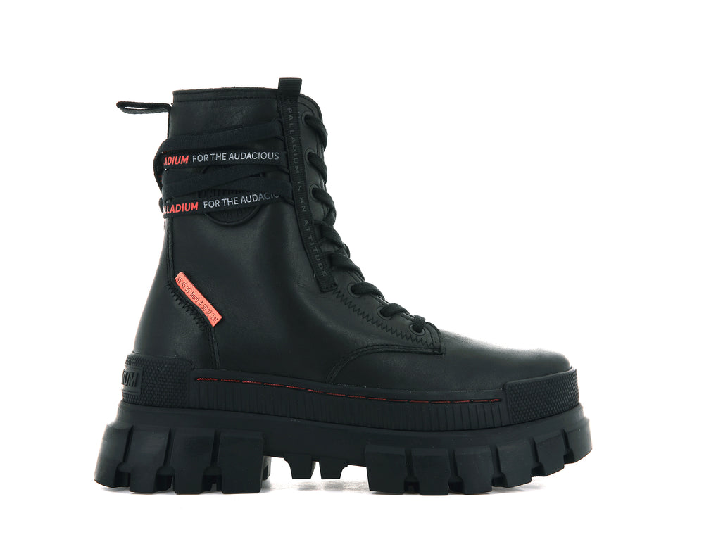 Palladium REVOLT BOOT LEATHER Women\'s Boots Black | Canada-9402