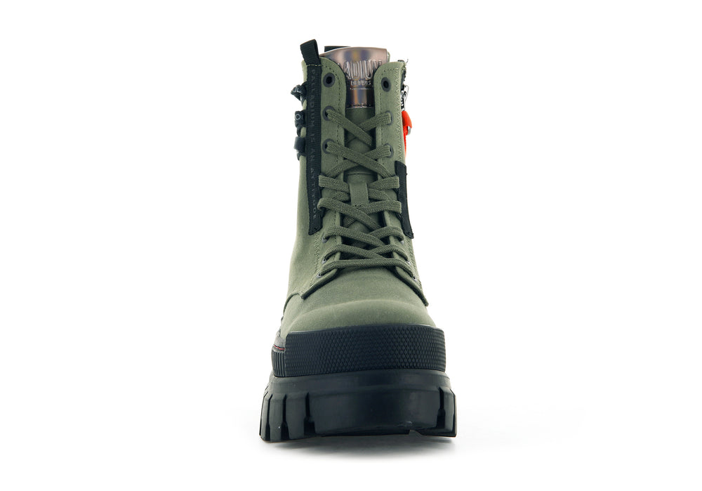 Palladium REVOLT BOOT TX Women's High Top Sneakers Olive | Canada-0281