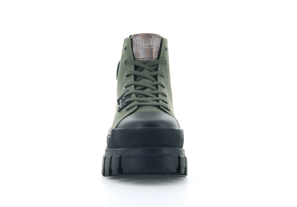 Palladium REVOLT HI TX Women's High Top Sneakers Olive | Canada-0745