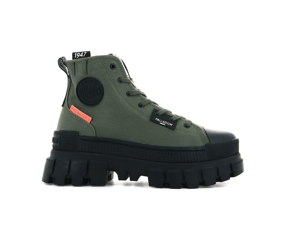 Palladium REVOLT HI TX Women\'s High Top Sneakers Olive | Canada-0745
