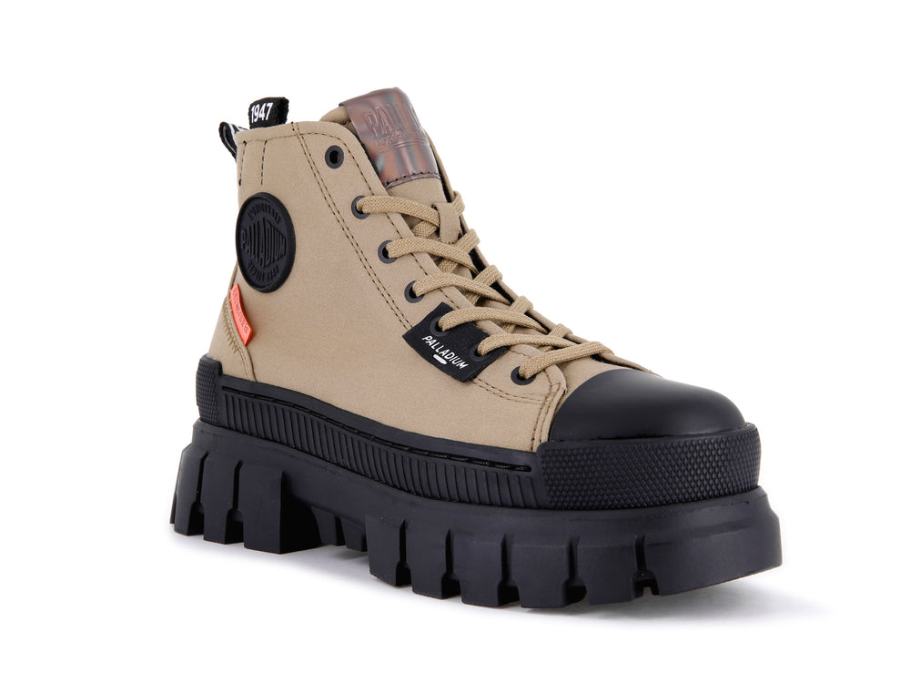 Palladium REVOLT HI TX Women's High Top Sneakers Olive | Canada-5618