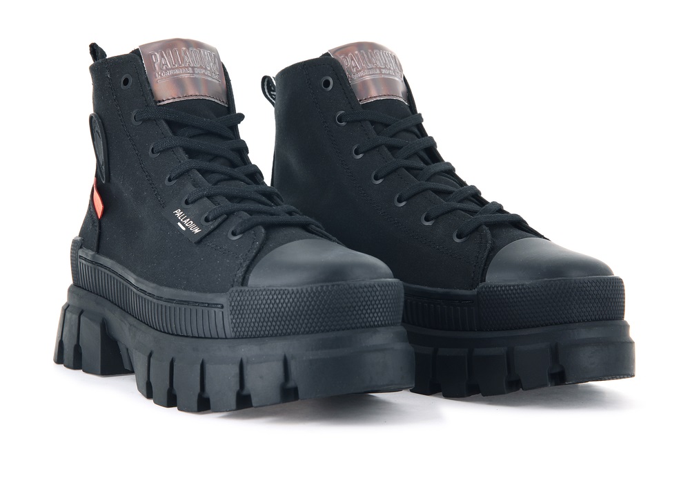 Palladium REVOLT HI TX Women's High Top Sneakers Black | Canada-9751
