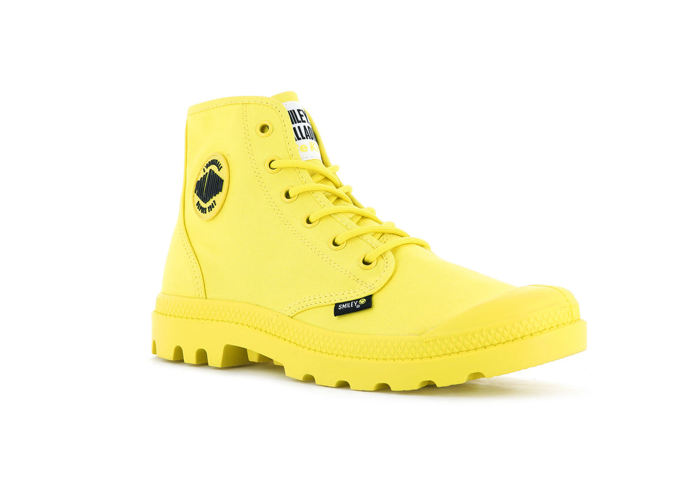 Palladium SMILEY ® PAMPA HI BE KIND Women's Boots Yellow | Canada-9503