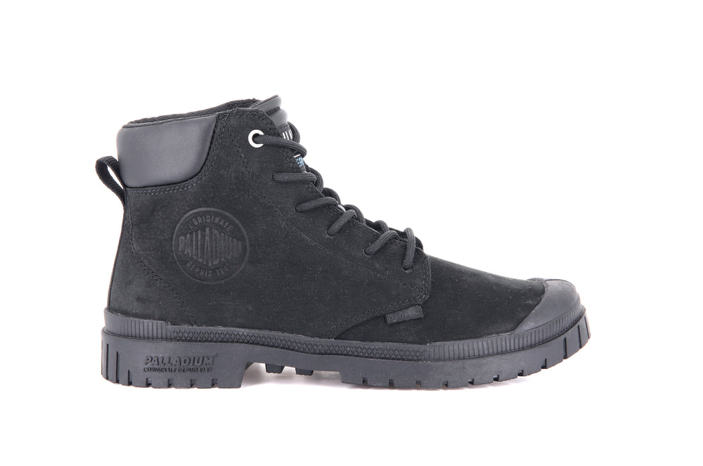 Palladium SP20 CUFF LEATHER WATERPROOF Men\'s Boots Black | Canada-9850