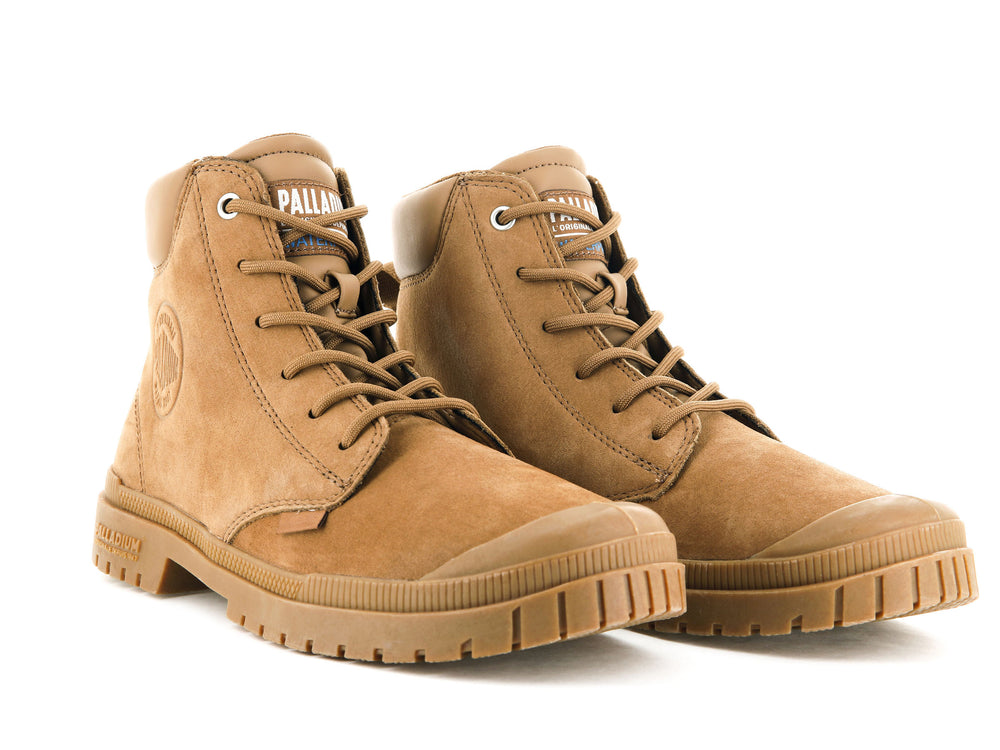 Palladium SP20 CUFF LEATHER WATERPROOF Women's Boots Mahogany | Canada-9624