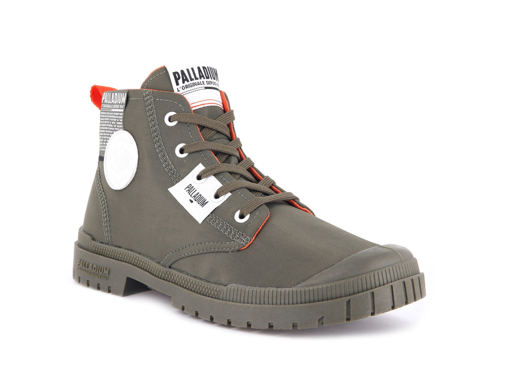 Palladium SP20 OVERLAB Women's High Top Sneakers Olive | Canada-4356
