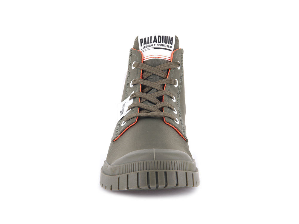 Palladium SP20 OVERLAB Women's High Top Sneakers Olive | Canada-4356