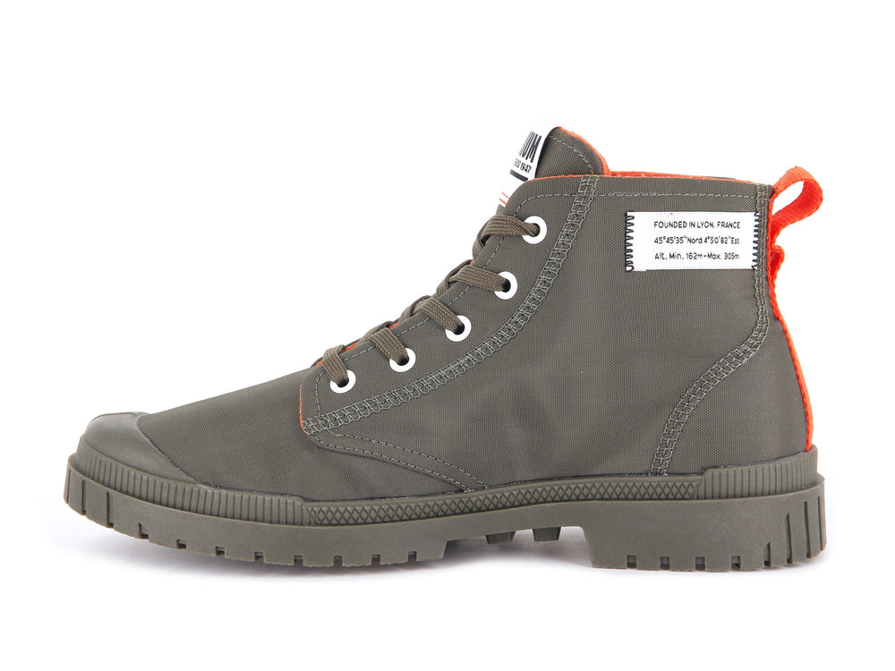 Palladium SP20 OVERLAB Women's High Top Sneakers Olive | Canada-4356