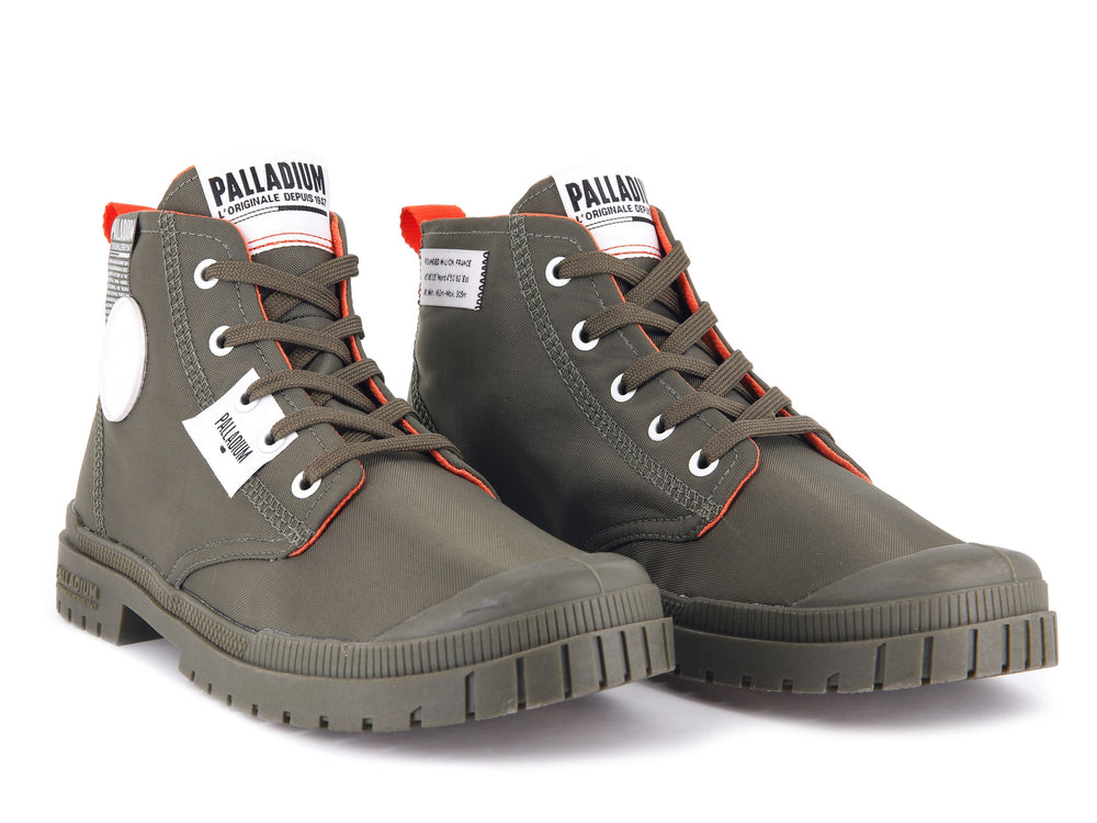 Palladium SP20 OVERLAB Women's High Top Sneakers Olive | Canada-4356