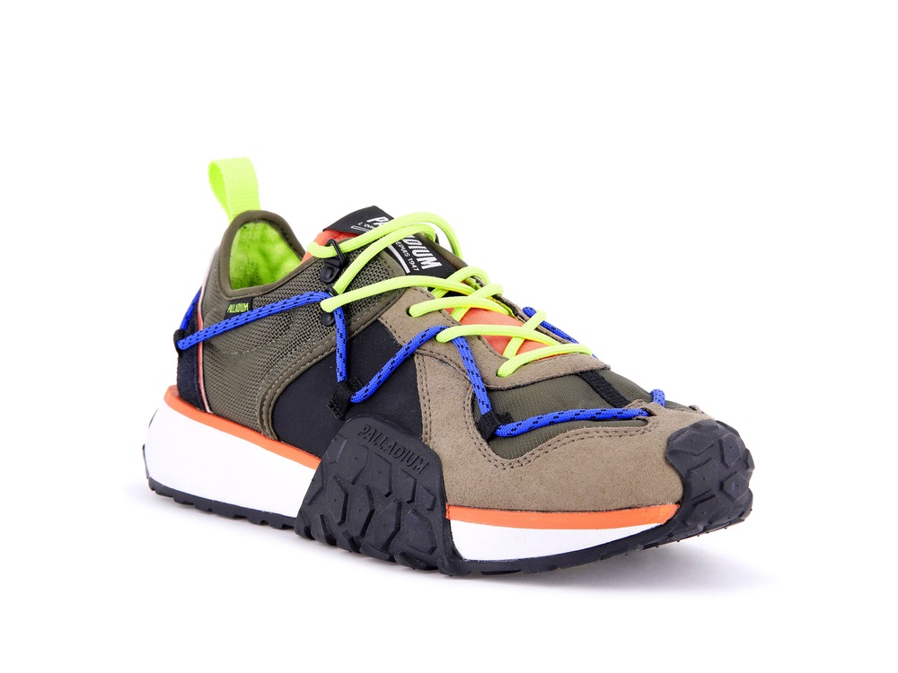 Palladium TROOP RUNNER LACE IT Men's Low Top Shoes Olive | Canada-0257