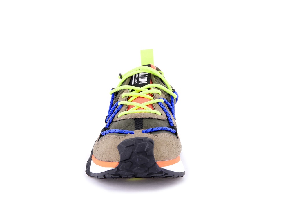 Palladium TROOP RUNNER LACE IT Men's Low Top Shoes Olive | Canada-0257