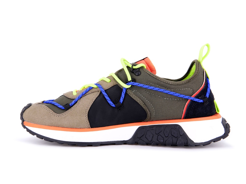 Palladium TROOP RUNNER LACE IT Men's Low Top Shoes Olive | Canada-0257