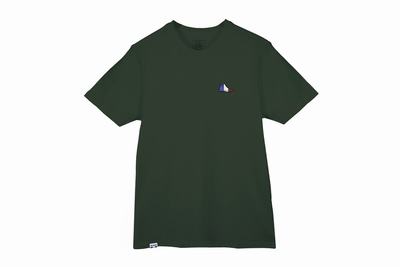 Palladium FRENCH PAMPA T-SHIRT Men's T-shirts DARK KAKI | Canada-7405