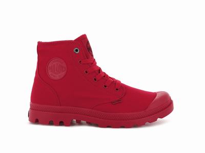 Palladium MONO CHROME Men's High Top Sneakers Red | Canada-9632