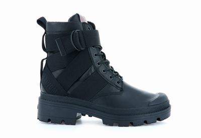 Palladium PALLABASE TACT STR L Women's Boots Black | Canada-5198
