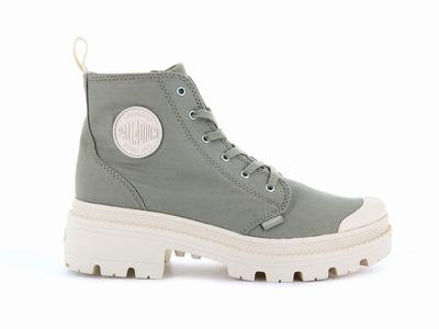 Palladium PALLABASE TWILL Women's Boots Dune | Canada-7963