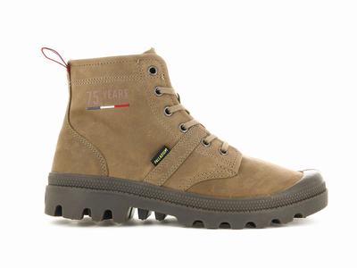 Palladium PALLABROUSSE 75TH LEATHER Women's Boots Brown | Canada-6984