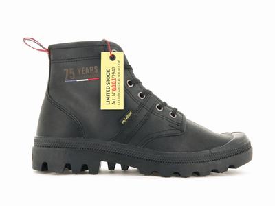 Palladium PALLABROUSSE 75TH LEATHER Women's Boots Black | Canada-9208
