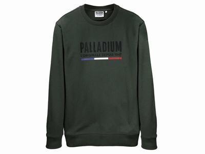 Palladium PALLADIUM CREW NECK2 Women's Sweatshirts DARK KAKI | Canada-1407