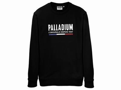 Palladium PALLADIUM CREW NECK2 Women's Sweatshirts Black | Canada-3760