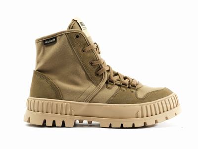 Palladium PALLASHOCK HIKER Women's High Top Sneakers Olive | Canada-7498