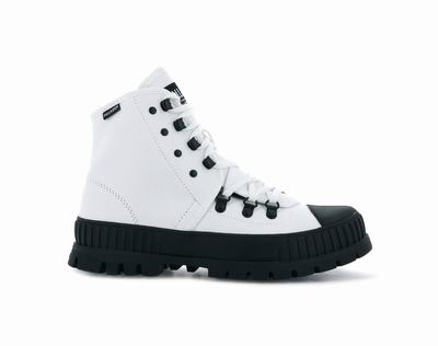 Palladium PALLASHOCK HKR HI Women's Sneakers White / Black | Canada-1789