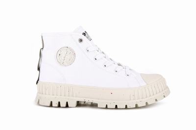 Palladium PALLASHOCK MID ORGANIC Women's High Top Sneakers White | Canada-0846
